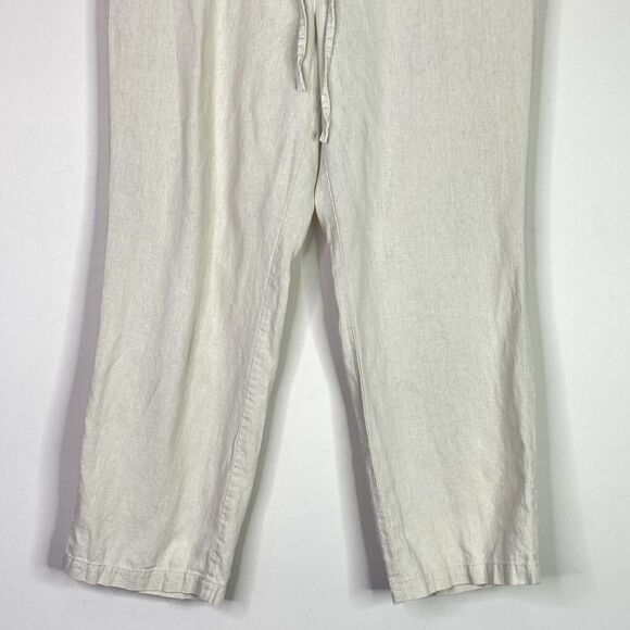 Ann Taylor Drawstring Wide Leg Linen Pull On Pants Women's Size Large - Picture 5 of 8